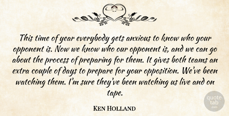 Ken Holland Quote About Anxious, Both, Couple, Days, Everybody: This Time Of Year Everybody...