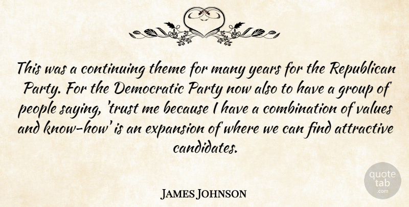 James Johnson Quote About Attractive, Continuing, Democratic, Expansion, Group: This Was A Continuing Theme...