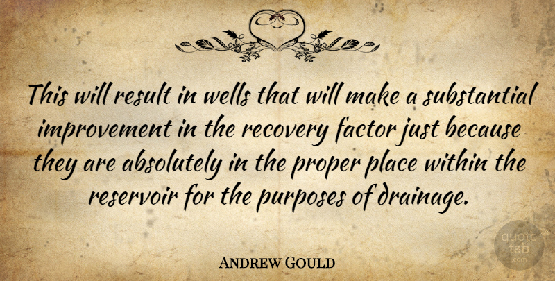 Andrew Gould Quote About Absolutely, American Coach, Factor, Improvement, Proper: This Will Result In Wells...