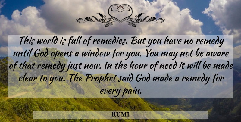 Rumi Quote About Wisdom, Pain, Islamic: This World Is Full Of...