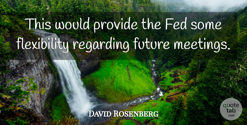 David Rosenberg Quote About Fed, Future, Provide, Regarding: This Would Provide The Fed...