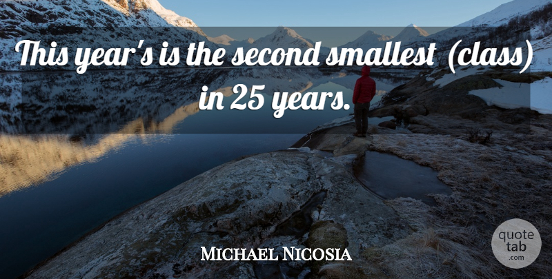 Michael Nicosia Quote About Second, Smallest: This Years Is The Second...