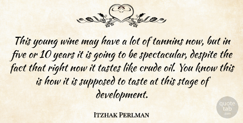 Itzhak Perlman Quote About Wine, Years, Oil: This Young Wine May Have...