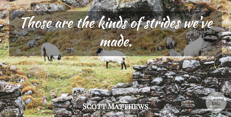 Scott Matthews Quote About Kinds, Strides: Those Are The Kinds Of...