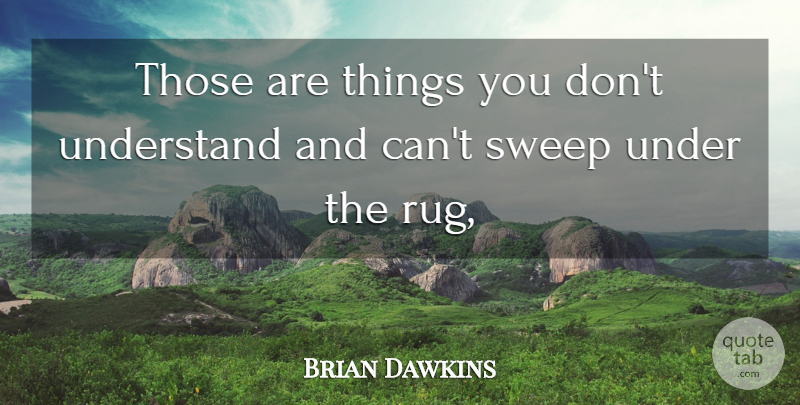 Brian Dawkins Quote About Sweep, Understand: Those Are Things You Dont...