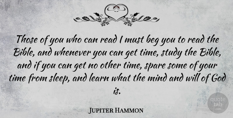 Jupiter Hammon Quote About Sleep, Mind, Study: Those Of You Who Can...