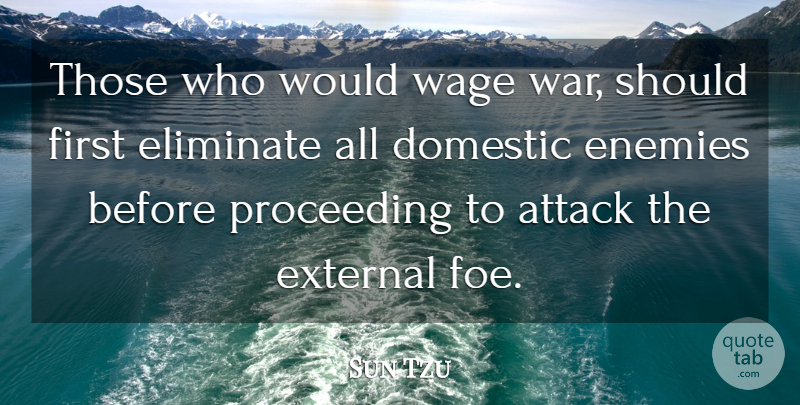 Sun Tzu Quote About War, Enemy, Firsts: Those Who Would Wage War...