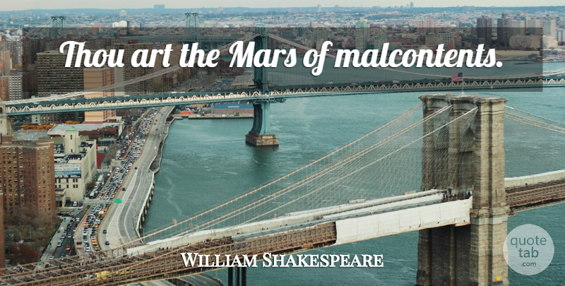 William Shakespeare Quote About Art, Memorable, Mars: Thou Art The Mars Of...