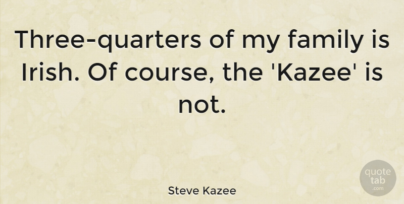 Steve Kazee Quote About Three, My Family, Quarters: Three Quarters Of My Family...