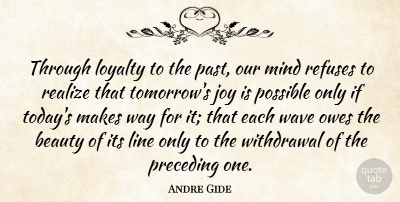 Andre Gide Quote About Happiness, Loyalty, Past: Through Loyalty To The Past...