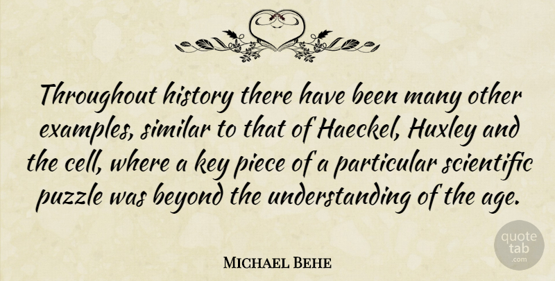 Michael Behe Quote About Cells, Keys, Understanding: Throughout History There Have Been...