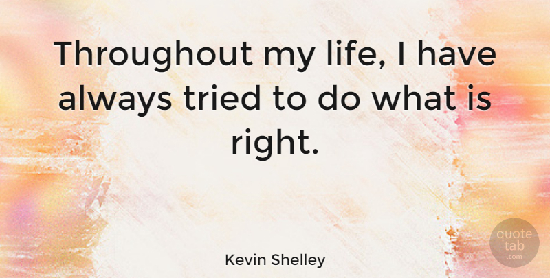 Kevin Shelley Quote About undefined: Throughout My Life I Have...