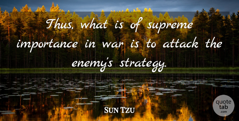Sun Tzu Quote About Attack, Importance, Supreme, War: Thus What Is Of Supreme...