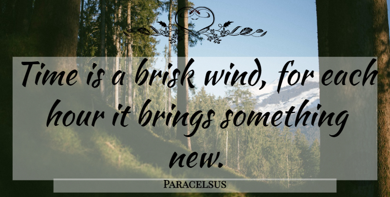 Paracelsus Quote About Inspirational, Wind, Time Passing: Time Is A Brisk Wind...