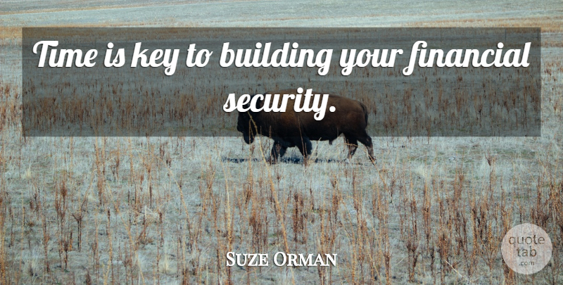 Suze Orman Quote About Building, Key, Time: Time Is Key To Building...