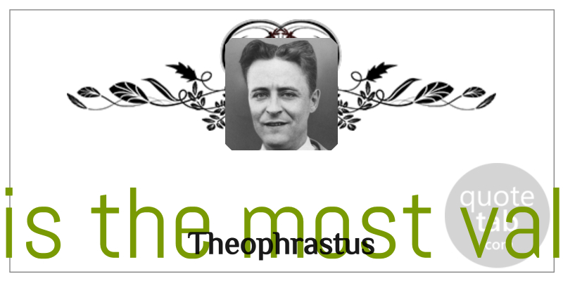 Theophrastus Quote About Time, Men, Valuable: Time Is The Most Valuable...