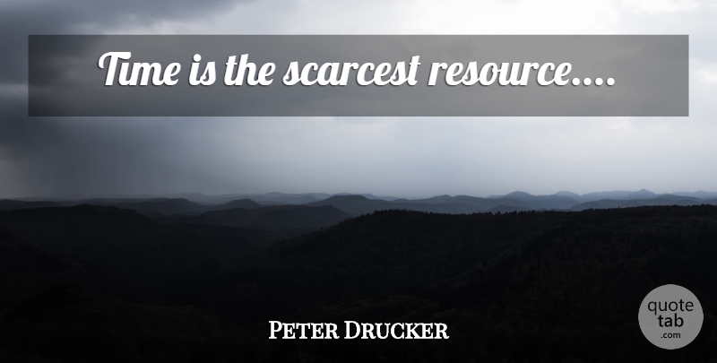 Peter Drucker Quote About Time, Resources: Time Is The Scarcest Resource...