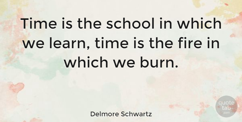 Delmore Schwartz Quote About New Year, Time, School: Time Is The School In...