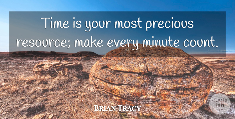 Brian Tracy Quote About Resources, Minutes: Time Is Your Most Precious...