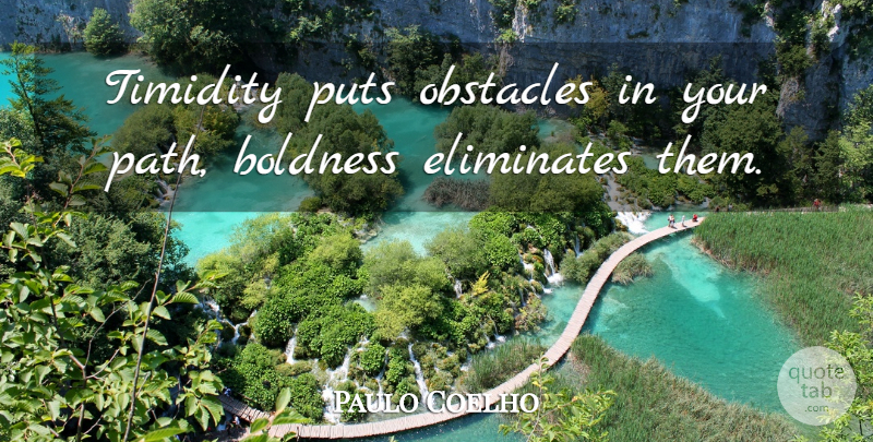 Paulo Coelho Quote About Path, Obstacles, Timidity: Timidity Puts Obstacles In Your...