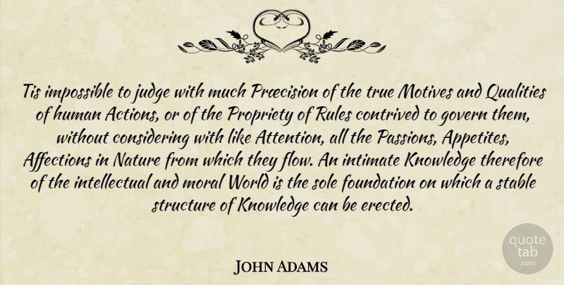 John Adams Quote About Passion, Judging, Intellectual: Tis Impossible To Judge With...