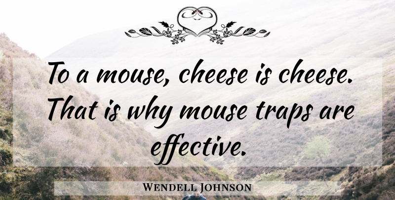 Wendell Johnson Quote About Cheese, Mouse Traps, Traps: To A Mouse Cheese Is...