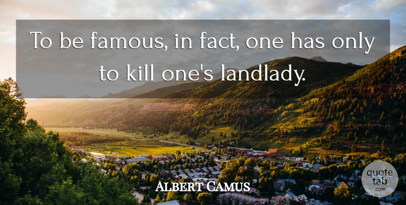 Albert Camus Quote About Facts, Fame, Parallelogram: To Be Famous In Fact...