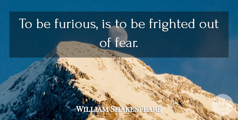 William Shakespeare Quote About Fear, Furious: To Be Furious Is To...