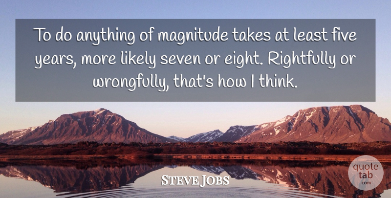 Steve Jobs Quote About Thinking, Years, Eight: To Do Anything Of Magnitude...