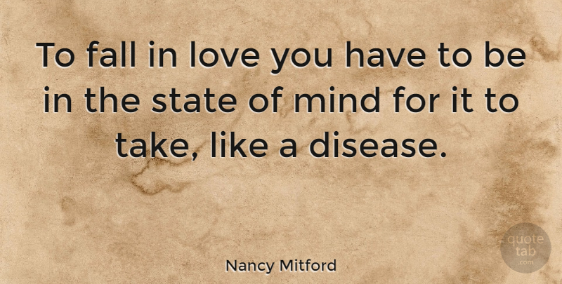 Nancy Mitford Quote About Love, Fall, Advice: To Fall In Love You...