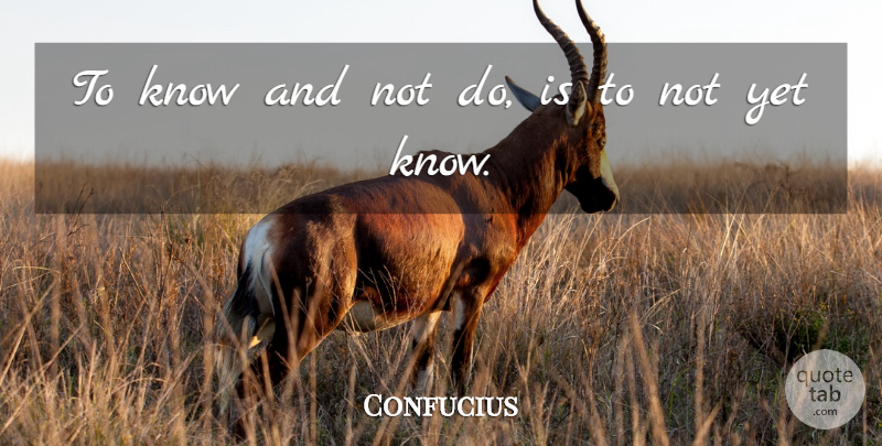 Confucius Quote About Knows: To Know And Not Do...