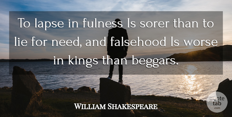 William Shakespeare Quote About Kings, Lying, Lapses: To Lapse In Fulness Is...