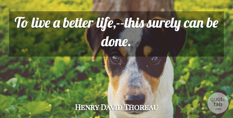 Henry David Thoreau Quote About Life, Done, Reform: To Live A Better Life...