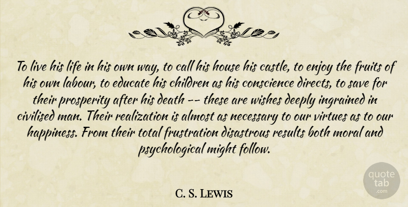 C. S. Lewis Quote About Wisdom, Children, Frustration: To Live His Life In...