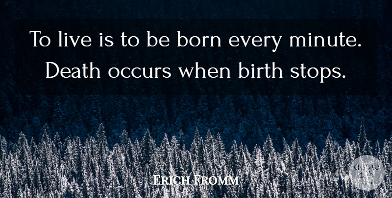 Erich Fromm Quote About Knowing Who You Are, Birth, Born: To Live Is To Be...