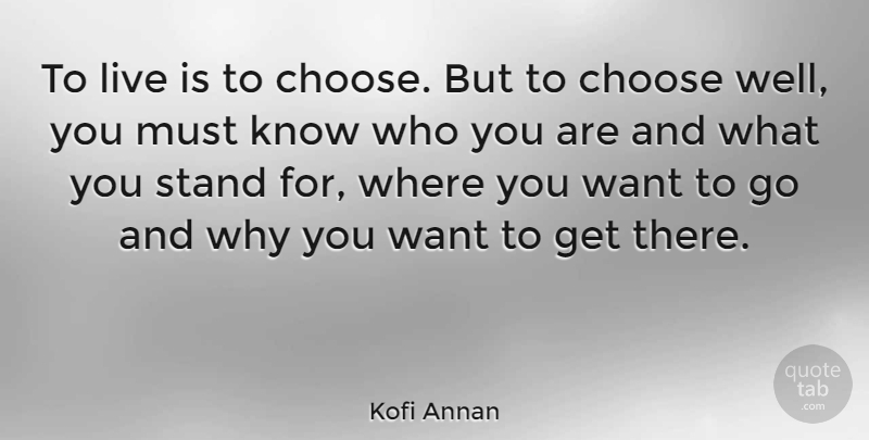Kofi Annan Quote About Inspirational, Heartfelt, Frustrated: To Live Is To Choose...