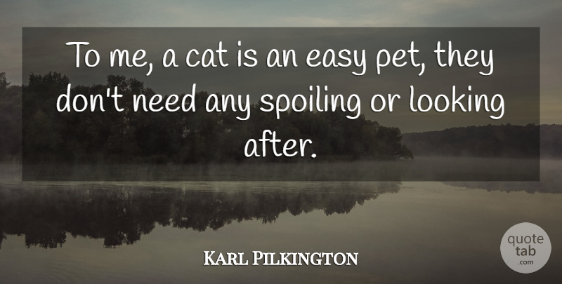 Karl Pilkington Quote About Cat, Pet, Needs: To Me A Cat Is...
