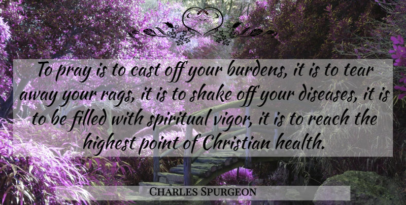 Charles Spurgeon Quote About Christian, Spiritual, Tears: To Pray Is To Cast...
