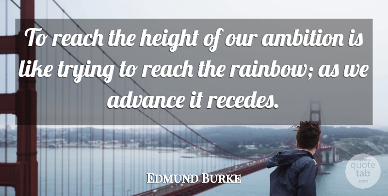 Edmund Burke Quote About Christian, Ambition, Rainbow: To Reach The Height Of...