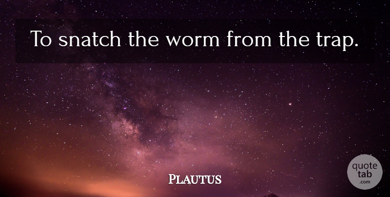 Plautus Quote About Traps, Worms: To Snatch The Worm From...