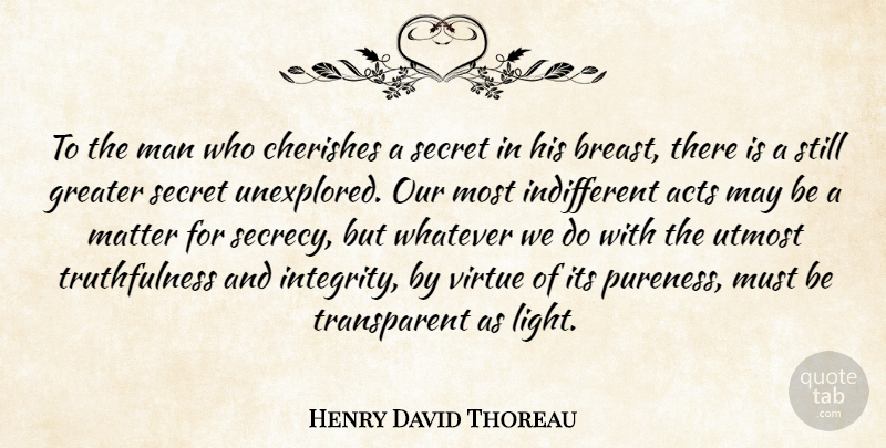 Henry David Thoreau Quote About Integrity, Men, Light: To The Man Who Cherishes...
