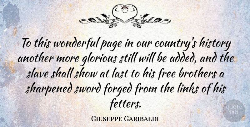 Giuseppe Garibaldi Quote About Country, Brother, Links: To This Wonderful Page In...