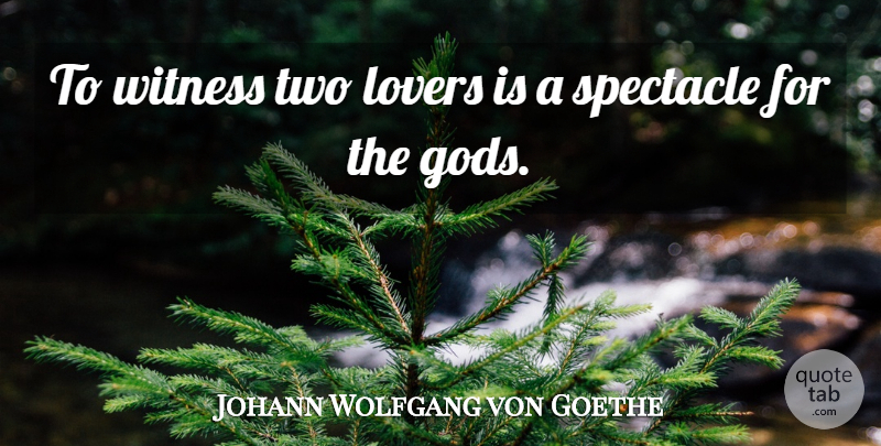 Johann Wolfgang von Goethe Quote About Love, Two, Literature: To Witness Two Lovers Is...