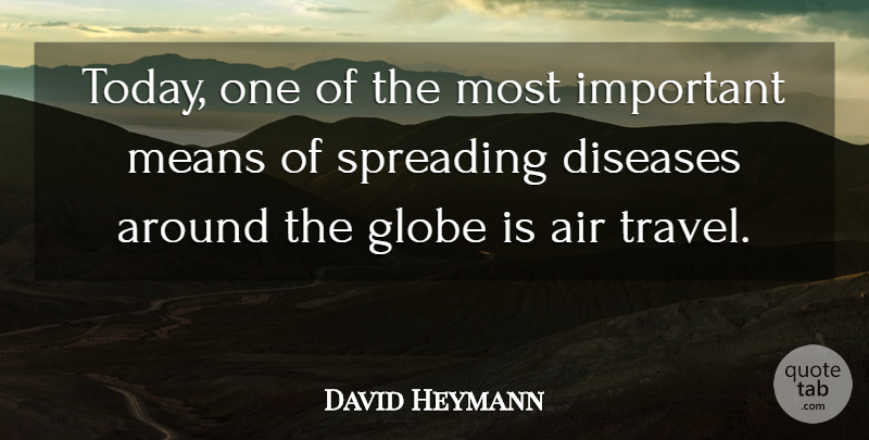 David Heymann Quote About Air, Diseases, Globe, Means, Spreading: Today One Of The Most...