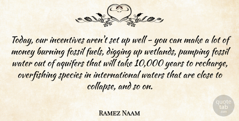 Ramez Naam Quote About Aquifers, Years, Water: Today Our Incentives Arent Set...