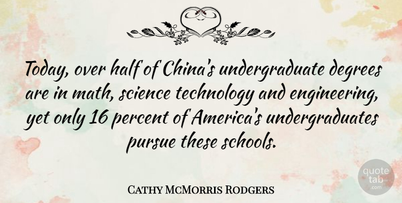 Cathy McMorris Rodgers Quote About School, Math, Technology: Today Over Half Of Chinas...