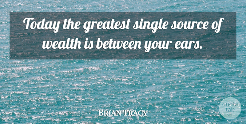 Brian Tracy Quote About Greatest Wealth, Today, Ears: Today The Greatest Single Source...