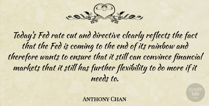 Anthony Chan Quote About Clearly, Coming, Convince, Cut, Ensure: Todays Fed Rate Cut And...