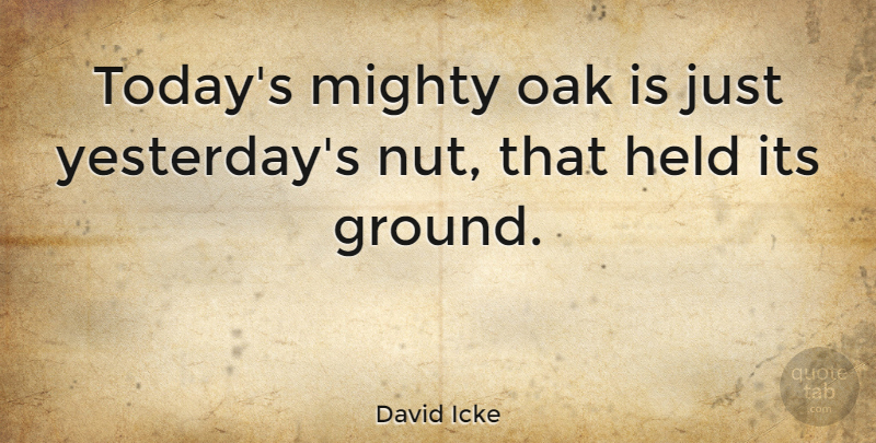 David Icke Quote About Yesterday, Nuts, Today: Todays Mighty Oak Is Just...