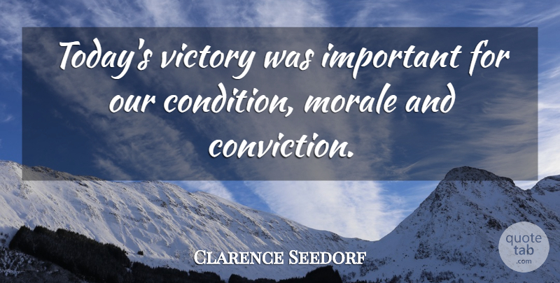 Clarence Seedorf Quote About Morale, Victory: Todays Victory Was Important For...